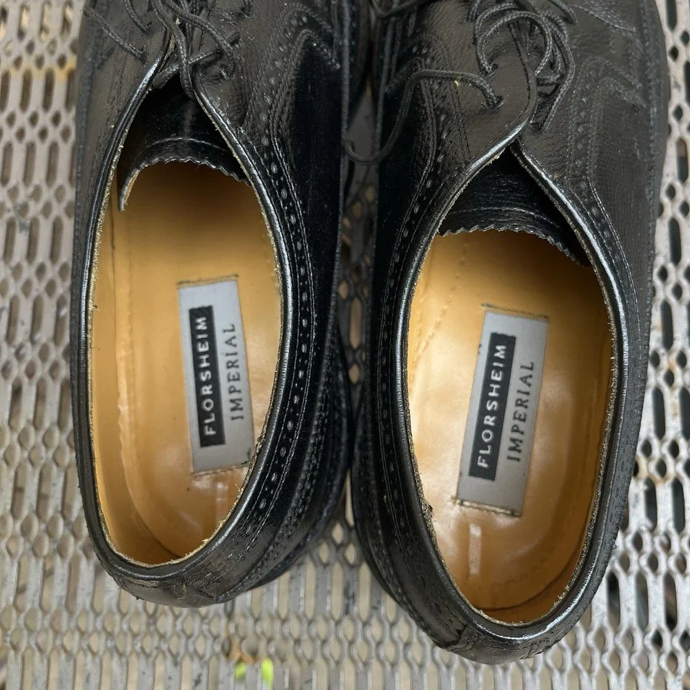Florsheim Imperial Kenmoor Black Leather Wingtip Oxfords 17109-78 Mens 9.5 E3
